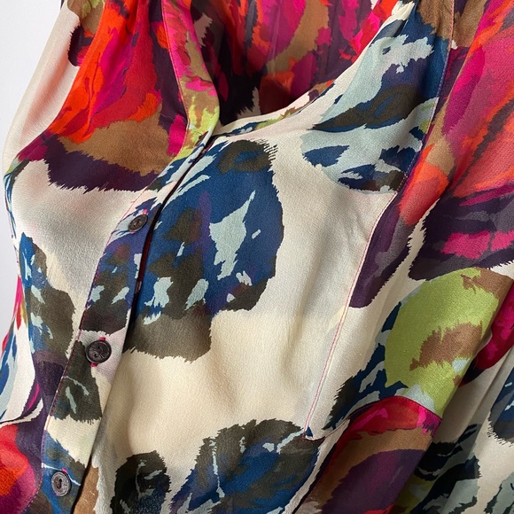Diane Von Furstenberg Floral Silk Button Blouse - Picture 6 of 10